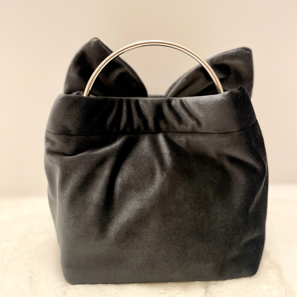 ALESSIA Black Velvet BON BON Bag with Bow Festive COQUETTE Holiday‎ Purse - Picture 4 of 8
